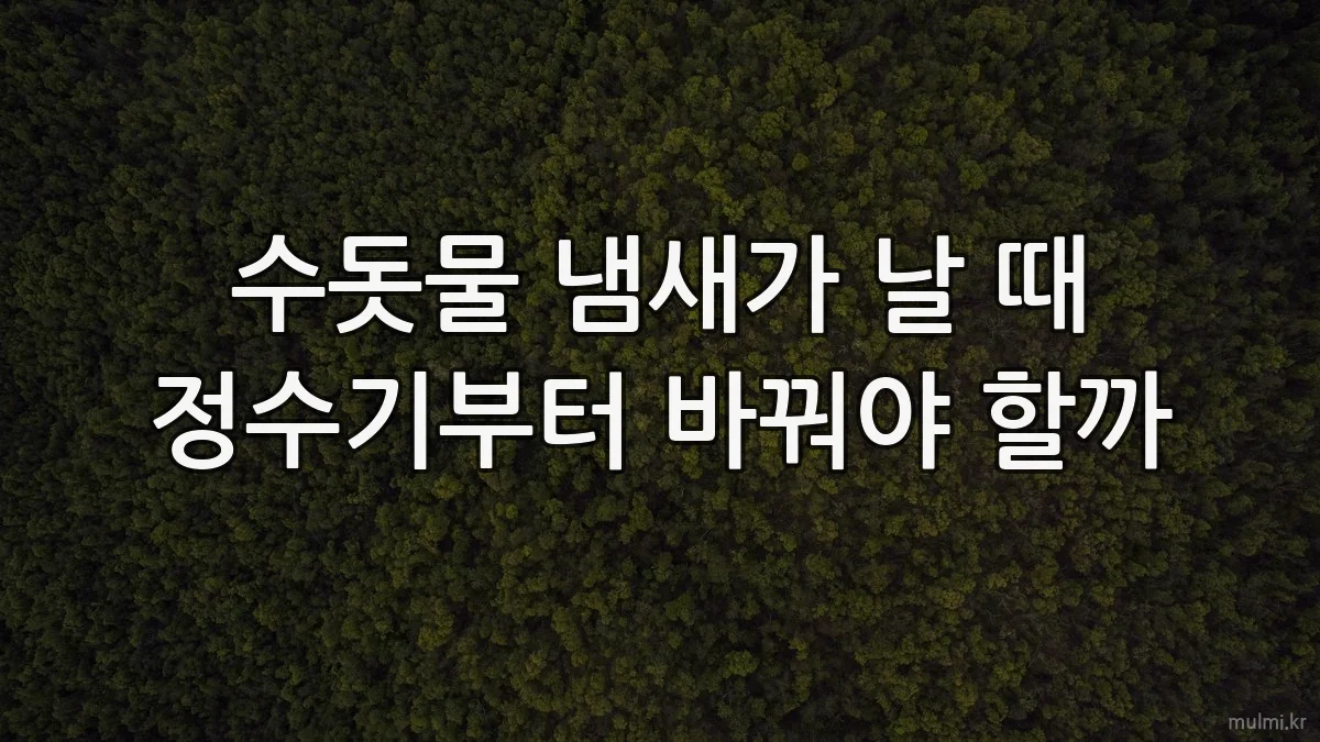 수돗물 냄새가 날 때 정수기부터 바꿔야 할까