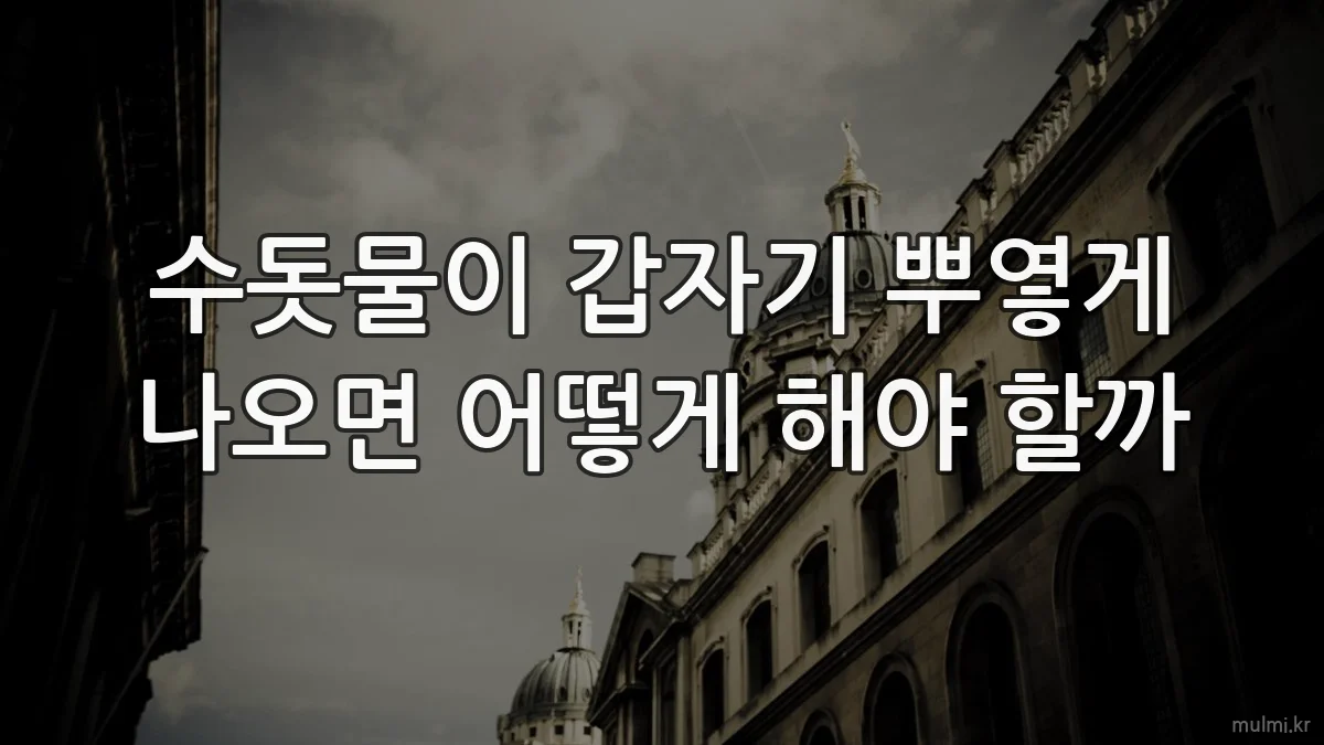 수돗물이 갑자기 뿌옇게 나오면 어떻게 해야 할까