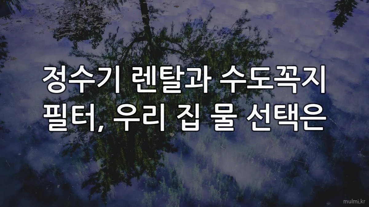 정수기 렌탈과 수도꼭지 필터, 우리 집 물 선택은