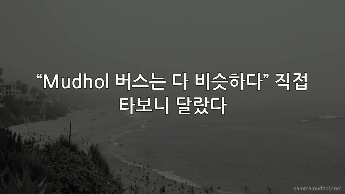 “Mudhol 버스는 다 비슷하다” 직접 타보니 달랐다
