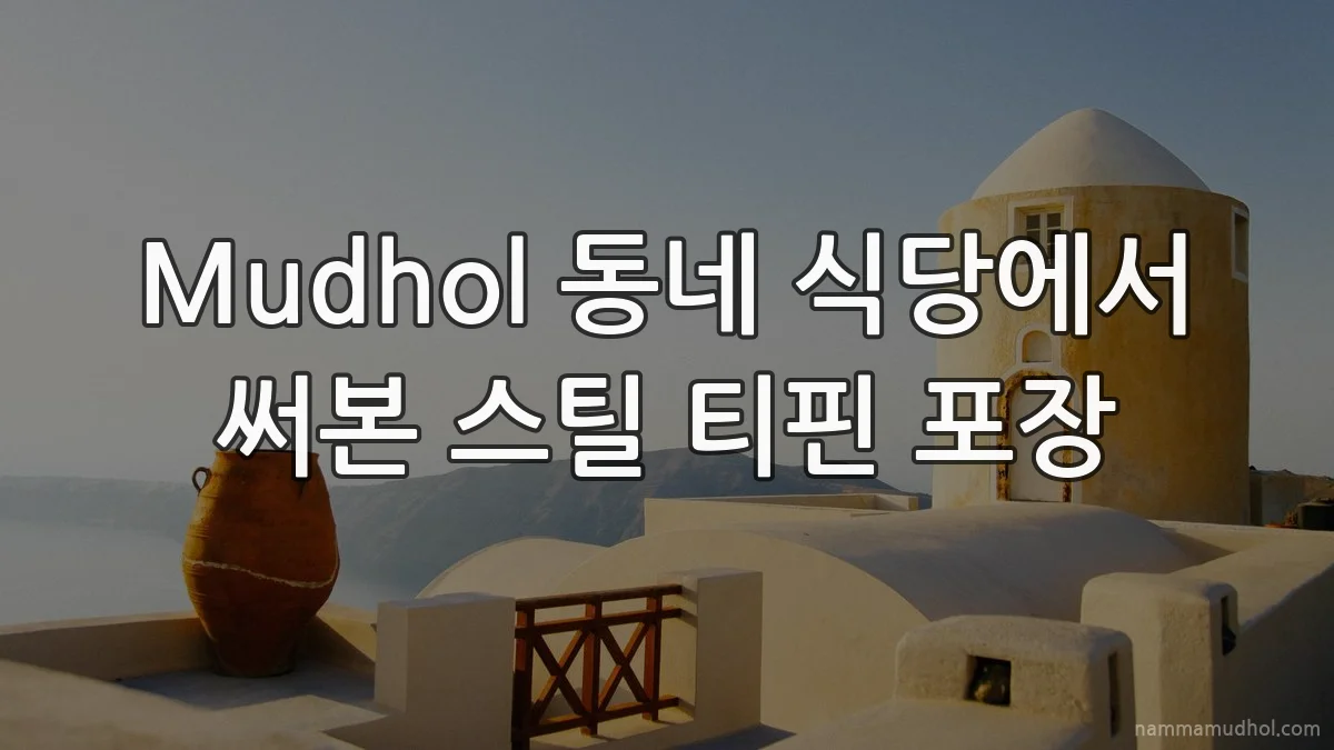 Mudhol 동네 식당에서 써본 스틸 티핀 포장