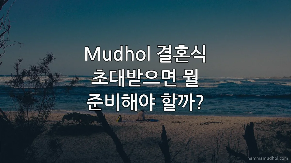 Mudhol 결혼식 초대받으면 뭘 준비해야 할까?