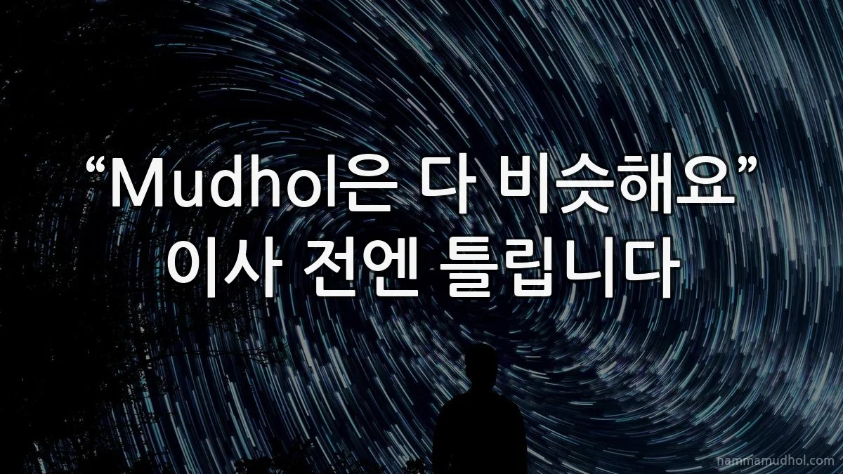 “Mudhol은 다 비슷해요” 이사 전엔 틀립니다