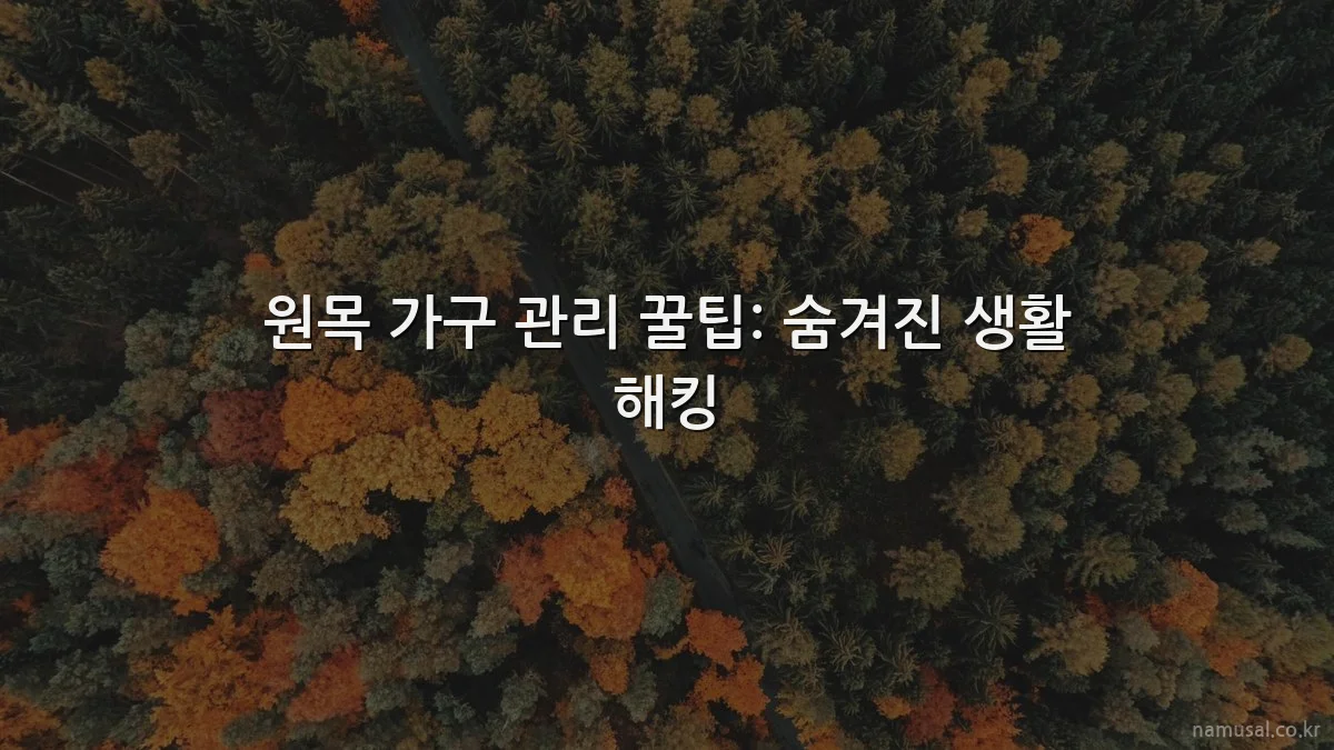 원목 가구 관리 꿀팁: 숨겨진 생활 해킹
