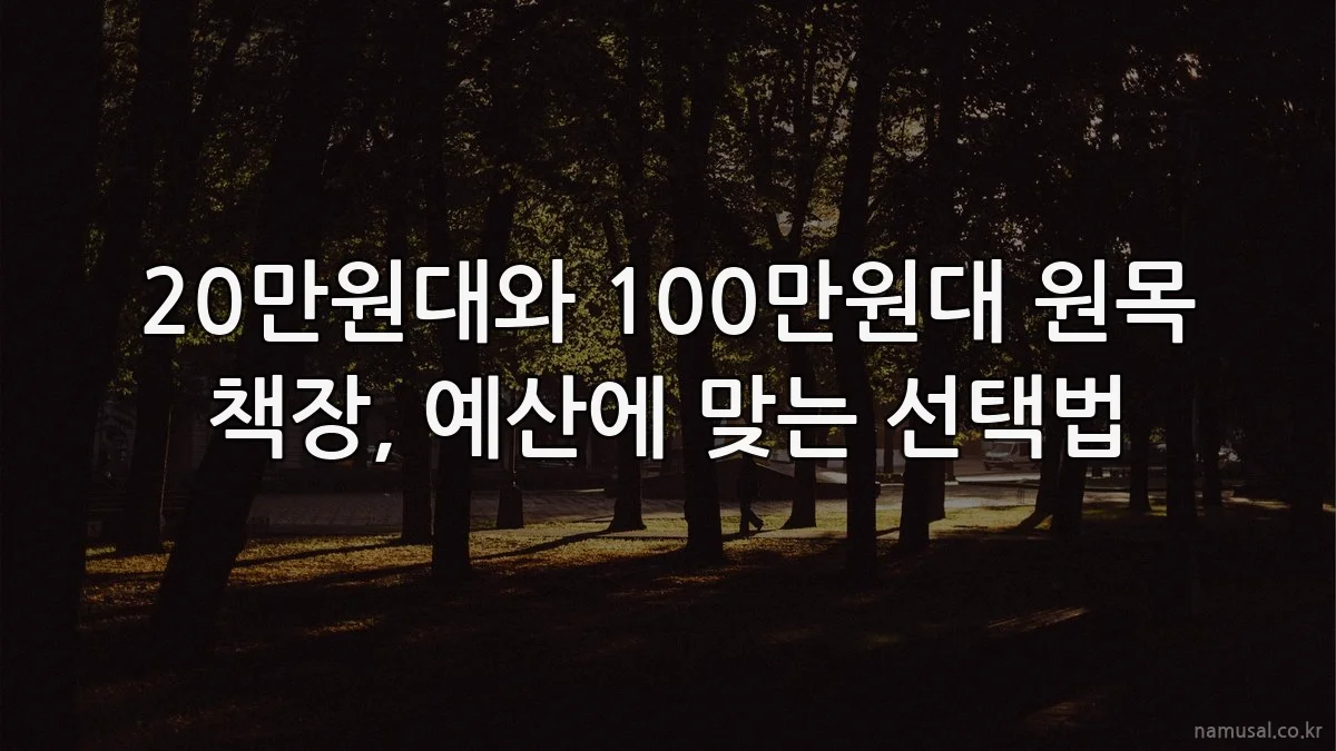 20만원대와 100만원대 원목 책장, 예산에 맞는 선택법