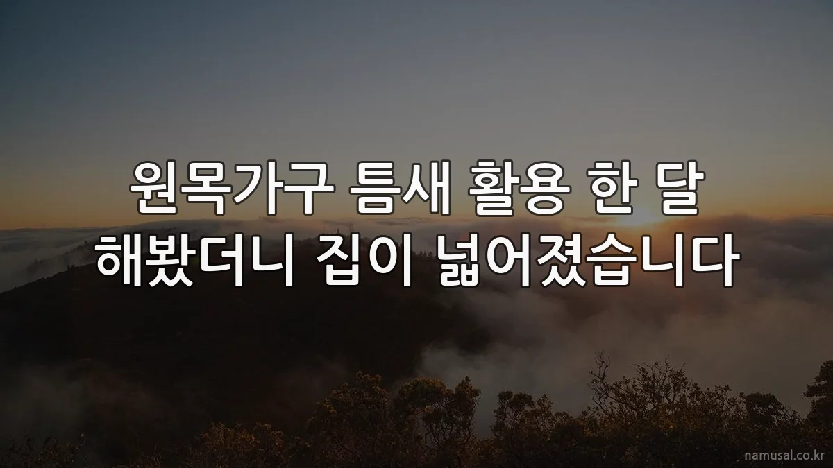원목가구 틈새 활용 한 달 해봤더니 집이 넓어졌습니다
