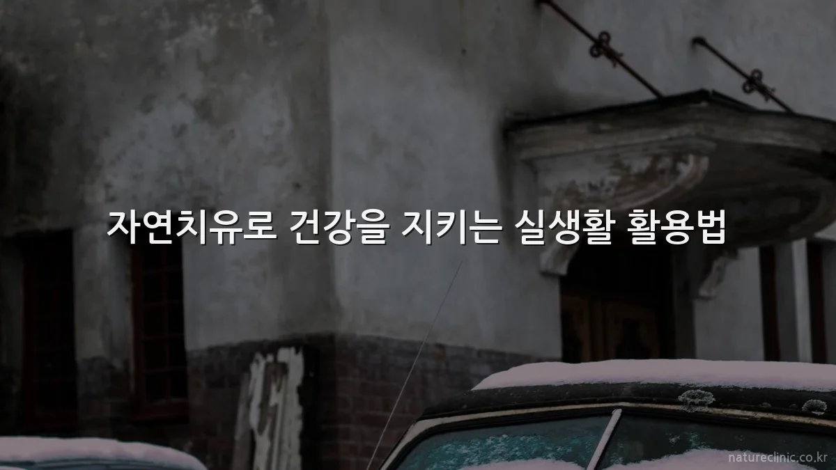 자연치유로 건강을 지키는 실생활 활용법