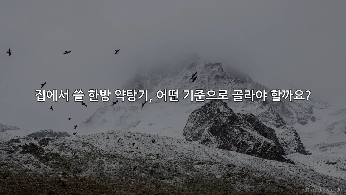 집에서 쓸 한방 약탕기, 어떤 기준으로 골라야 할까요?