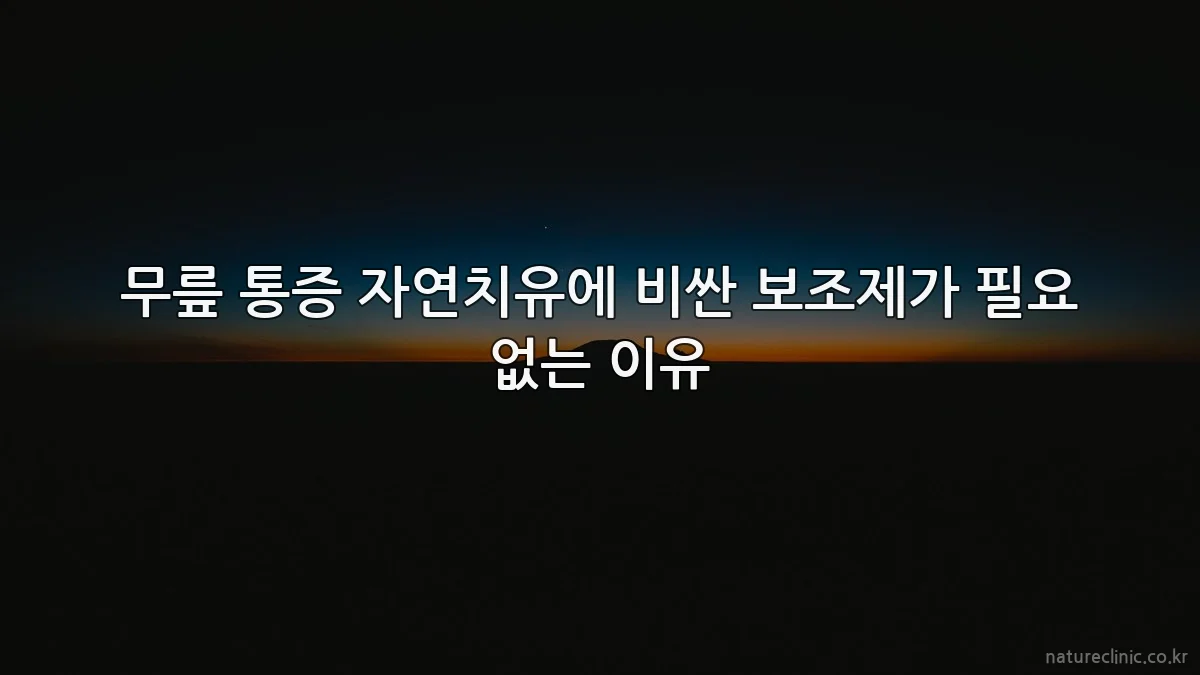 무릎 통증 자연치유에 비싼 보조제가 필요 없는 이유