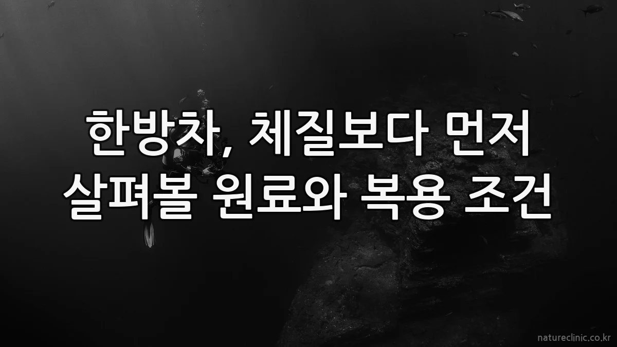 한방차, 체질보다 먼저 살펴볼 원료와 복용 조건