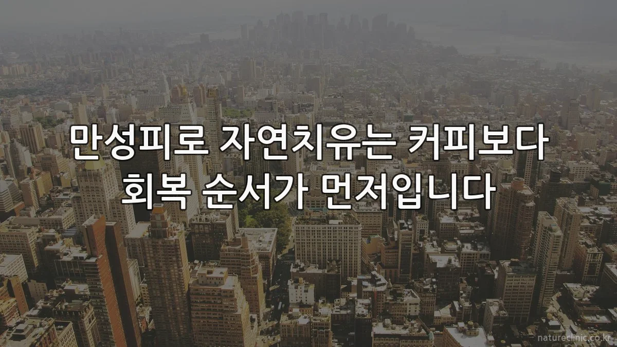 만성피로 자연치유는 커피보다 회복 순서가 먼저입니다