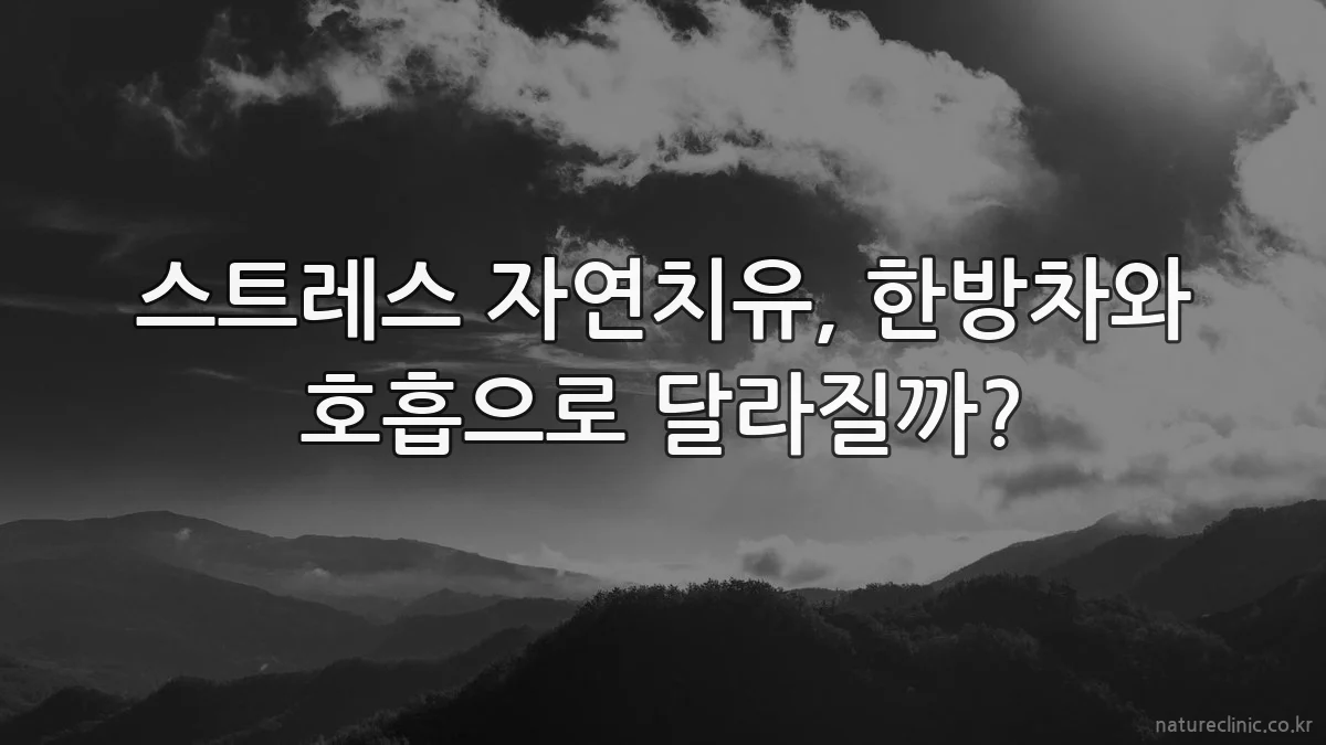 스트레스 자연치유, 한방차와 호흡으로 달라질까?