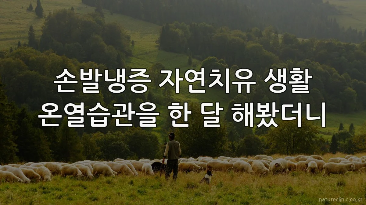 손발냉증 자연치유 생활 온열습관을 한 달 해봤더니