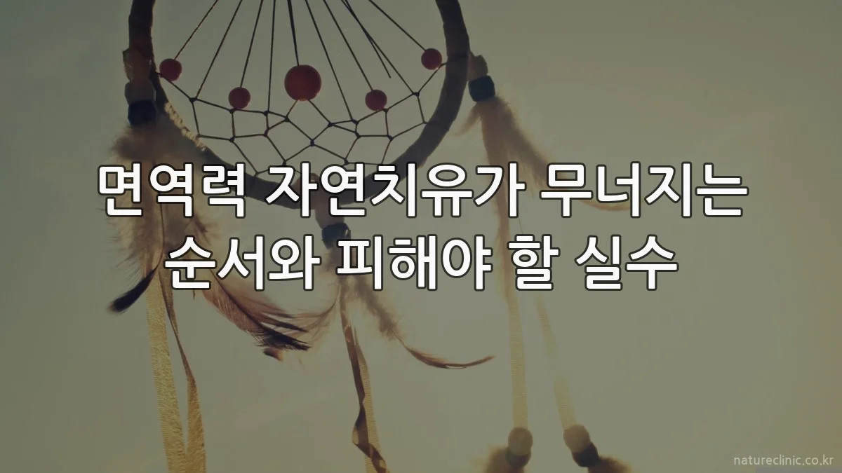 면역력 자연치유가 무너지는 순서와 피해야 할 실수