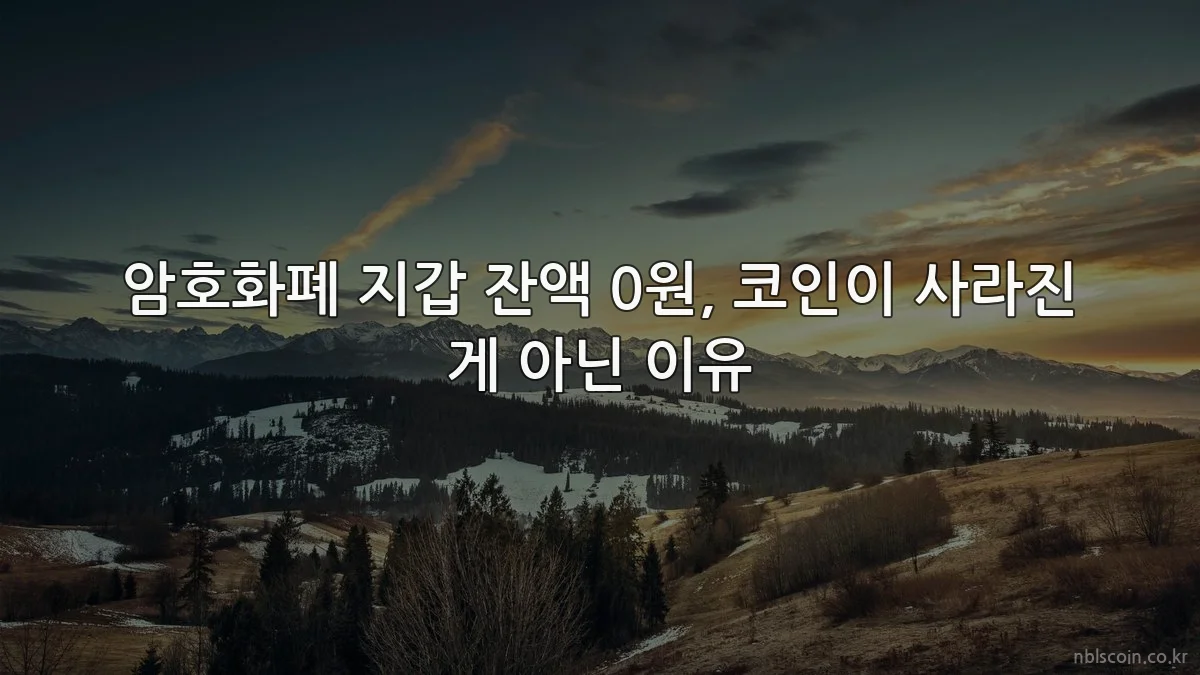 암호화폐 지갑 잔액 0원, 코인이 사라진 게 아닌 이유