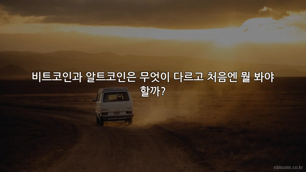 비트코인과 알트코인은 무엇이 다르고 처음엔 뭘 봐야 할까?
