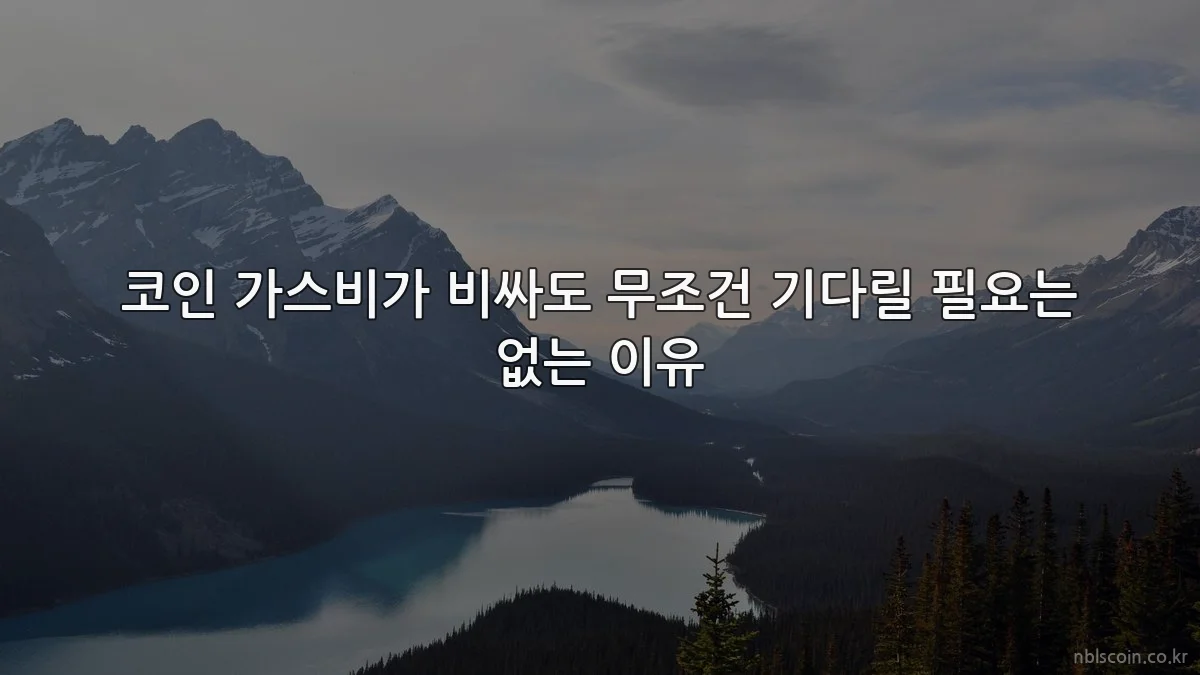 코인 가스비가 비싸도 무조건 기다릴 필요는 없는 이유