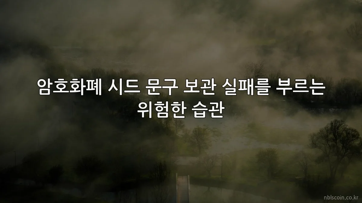 암호화폐 시드 문구 보관 실패를 부르는 위험한 습관