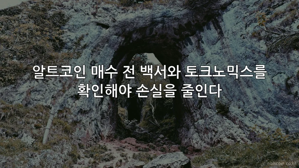 알트코인 매수 전 백서와 토크노믹스를 확인해야 손실을 줄인다