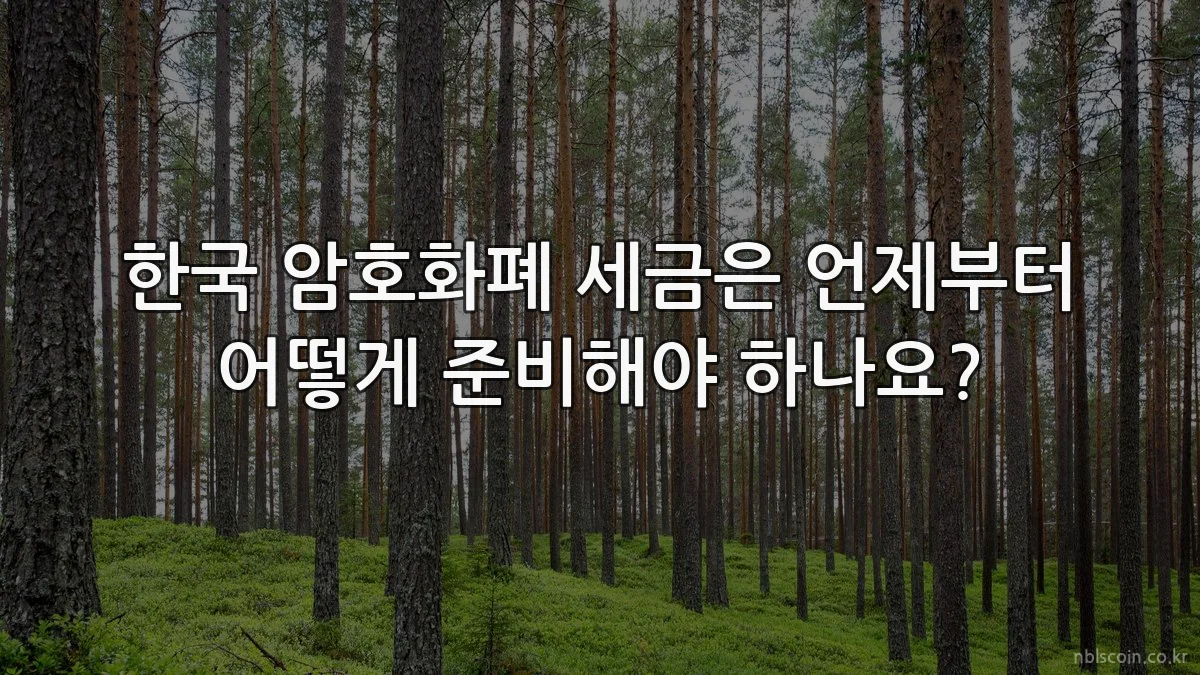 한국 암호화폐 세금은 언제부터 어떻게 준비해야 하나요?