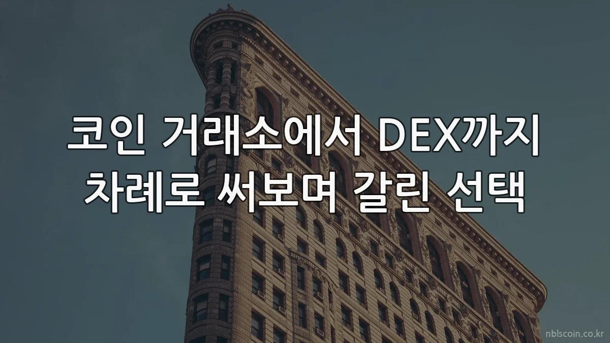 코인 거래소에서 DEX까지 차례로 써보며 갈린 선택