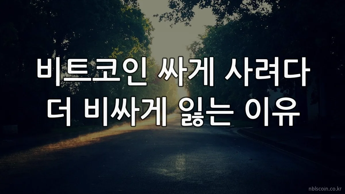 비트코인 싸게 사려다 더 비싸게 잃는 이유