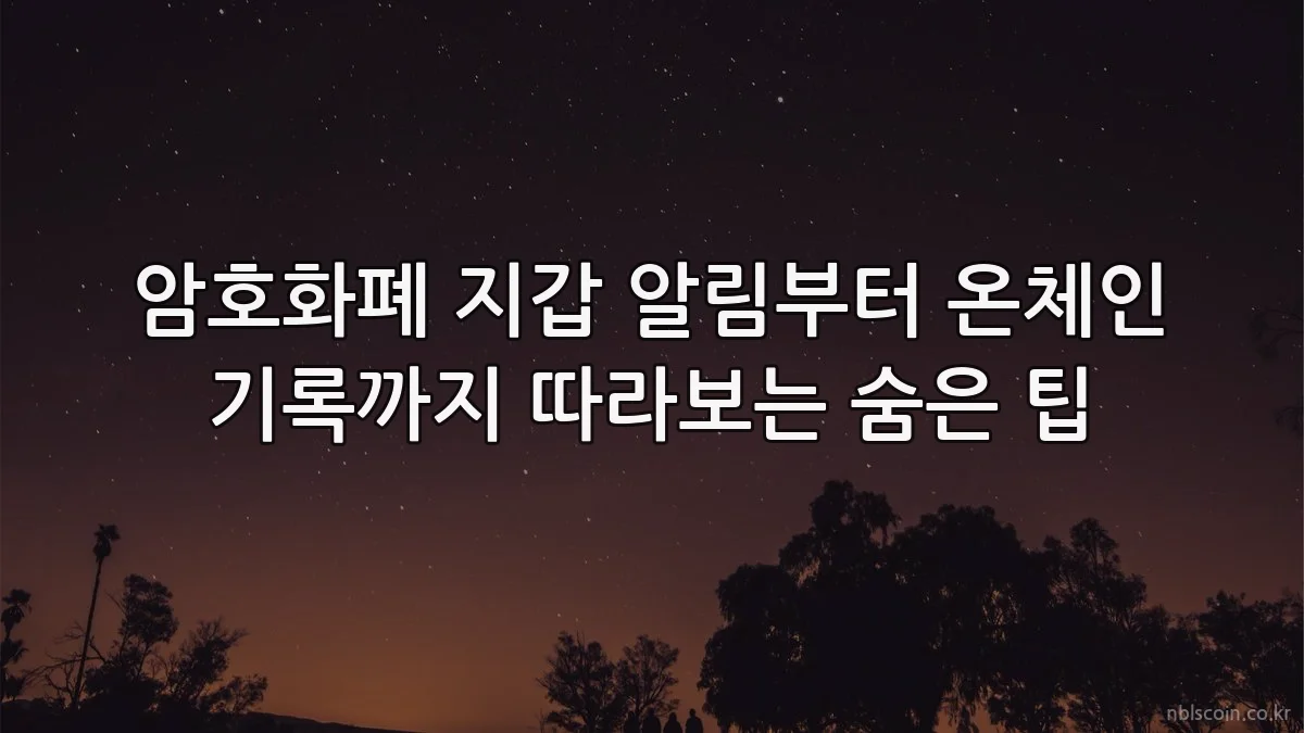 암호화폐 지갑 알림부터 온체인 기록까지 따라보는 숨은 팁