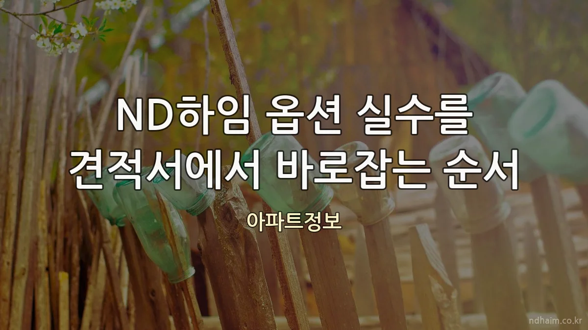 ND하임 옵션 실수를 견적서에서 바로잡는 순서