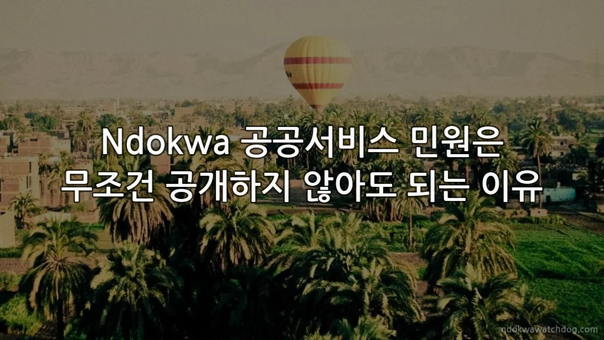 Ndokwa 공공서비스 민원은 무조건 공개하지 않아도 되는 이유