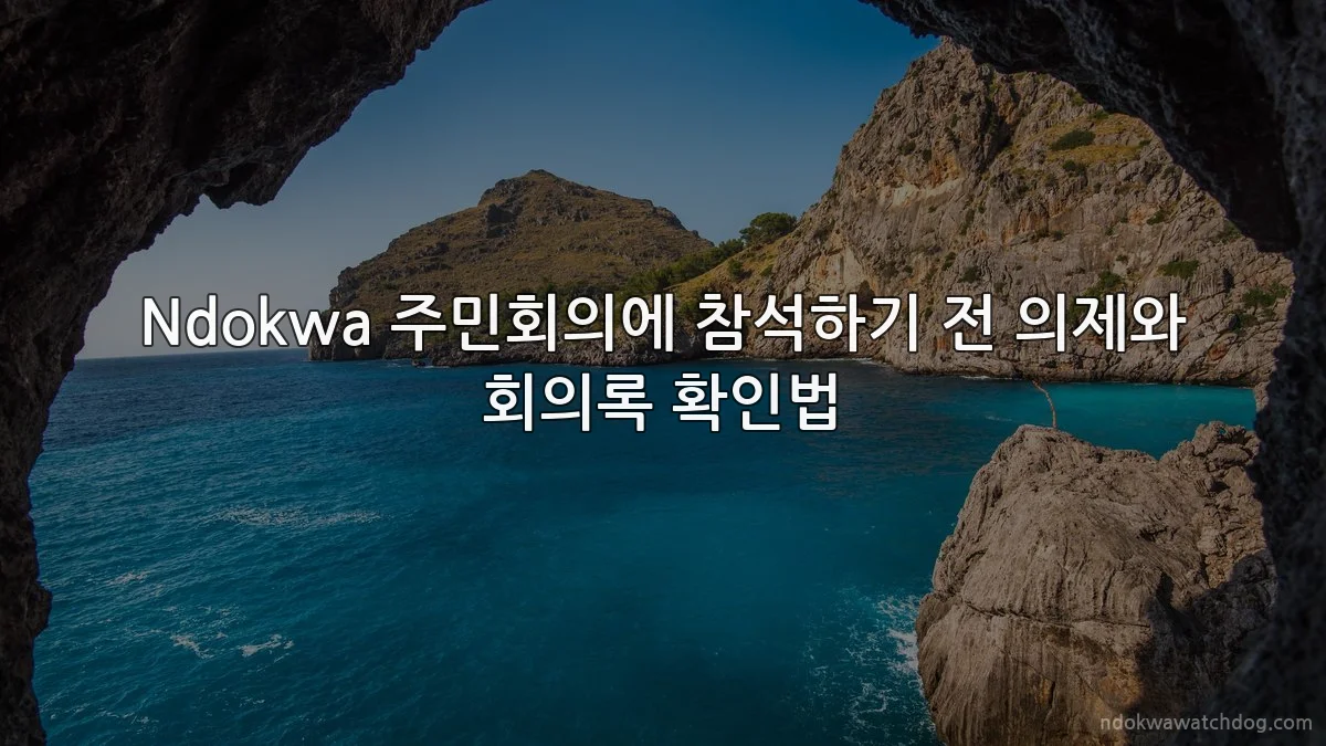 Ndokwa 주민회의에 참석하기 전 의제와 회의록 확인법