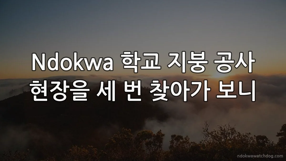 Ndokwa 학교 지붕 공사 현장을 세 번 찾아가 보니