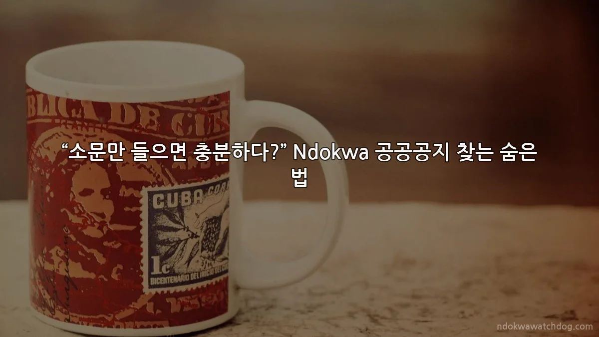 “소문만 들으면 충분하다?” Ndokwa 공공공지 찾는 숨은 법