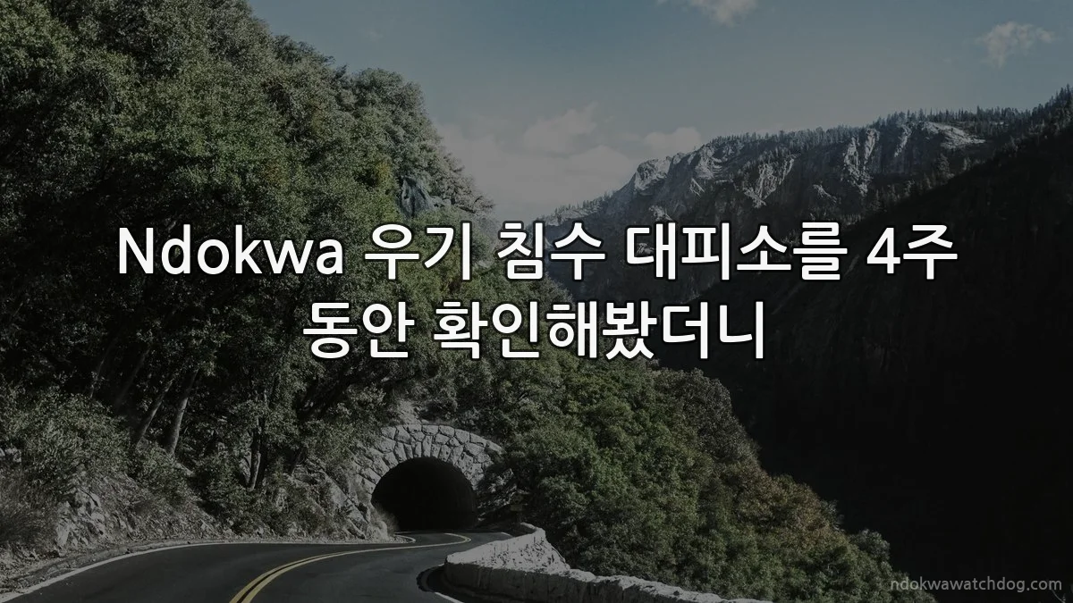 Ndokwa 우기 침수 대피소를 4주 동안 확인해봤더니