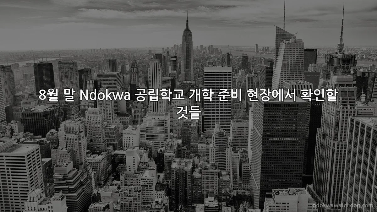 8월 말 Ndokwa 공립학교 개학 준비 현장에서 확인할 것들