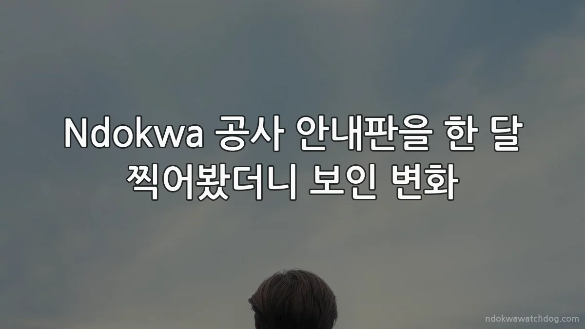 Ndokwa 공사 안내판을 한 달 찍어봤더니 보인 변화