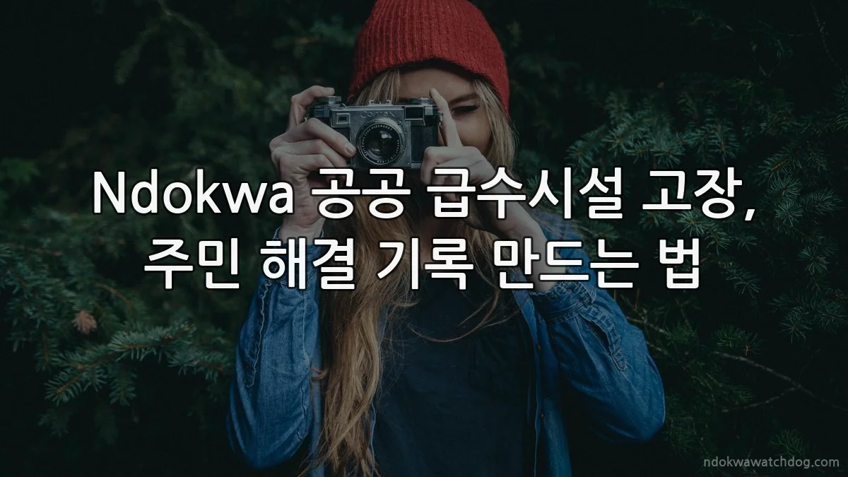Ndokwa 공공 급수시설 고장, 주민 해결 기록 만드는 법