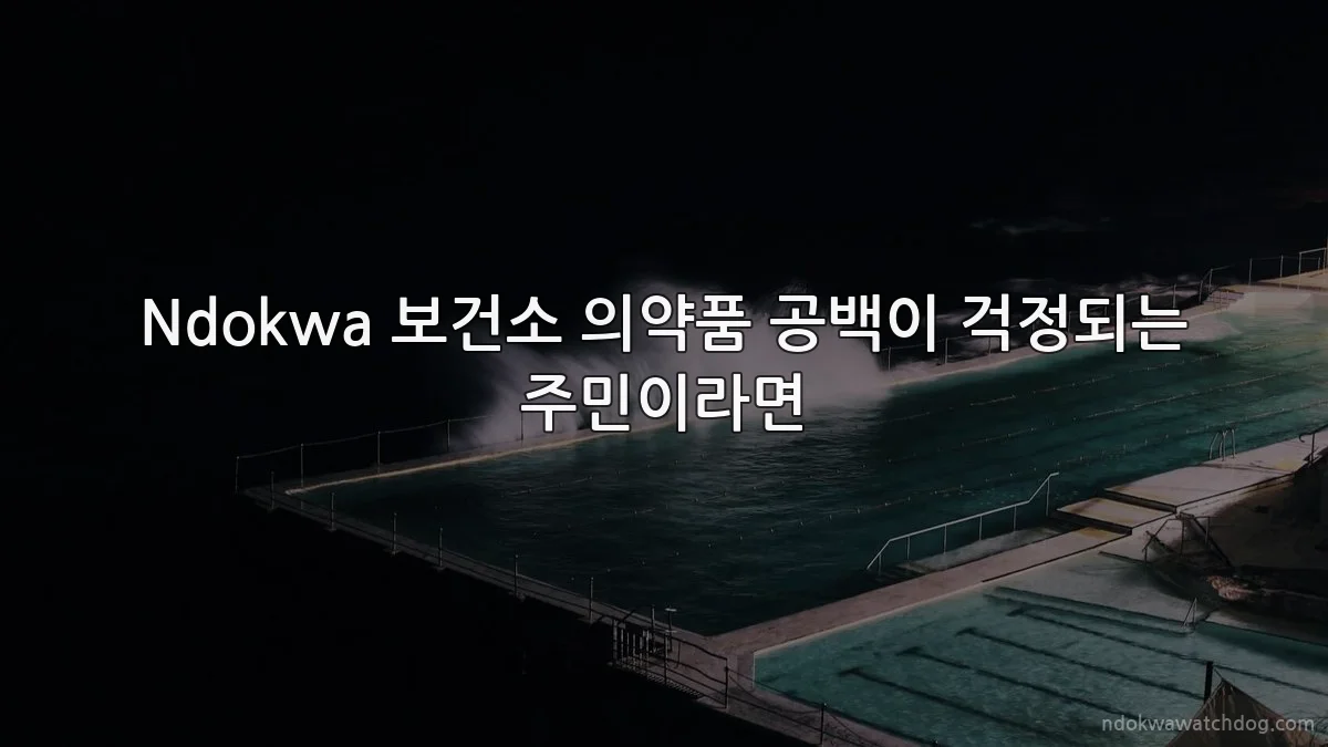Ndokwa 보건소 의약품 공백이 걱정되는 주민이라면