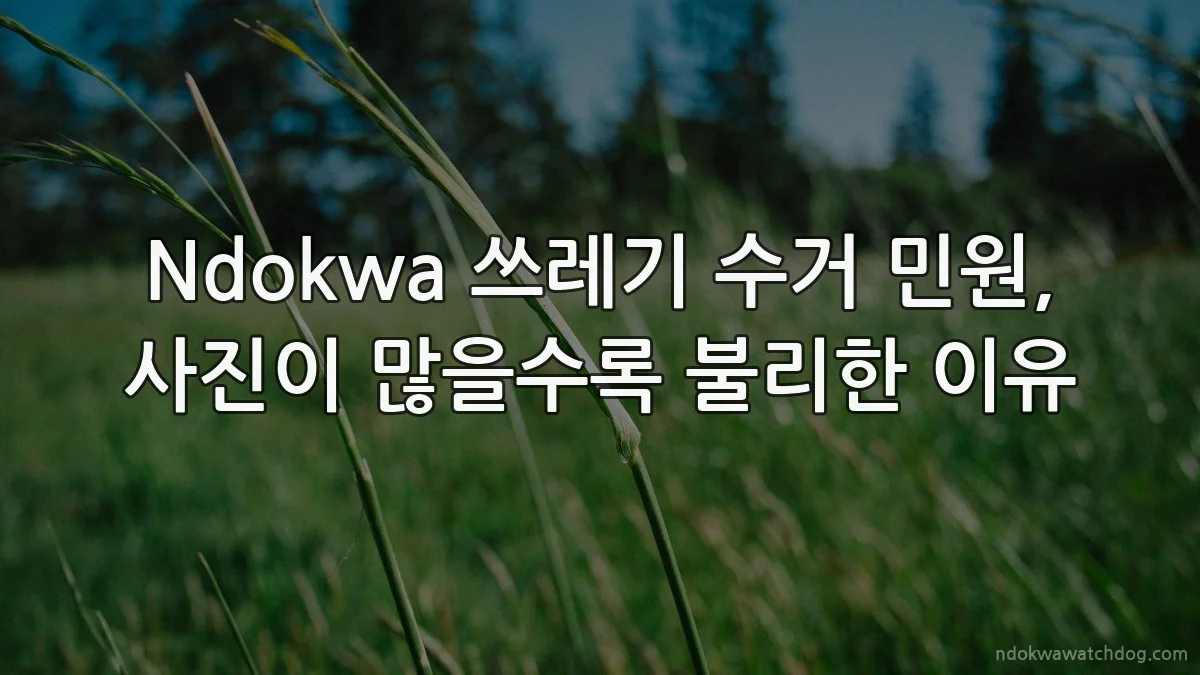Ndokwa 쓰레기 수거 민원, 사진이 많을수록 불리한 이유