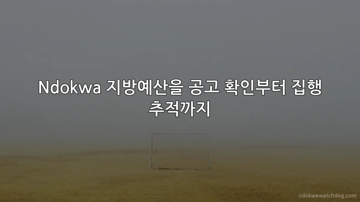 Ndokwa 지방예산을 공고 확인부터 집행 추적까지
