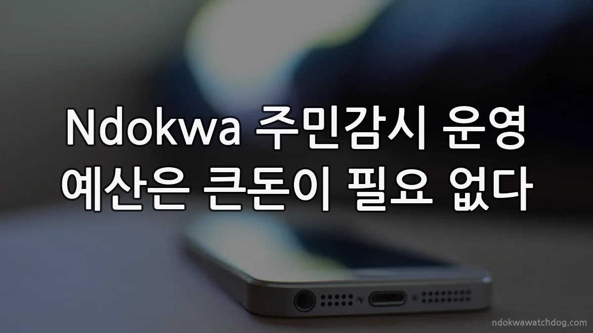 Ndokwa 주민감시 운영 예산은 큰돈이 필요 없다