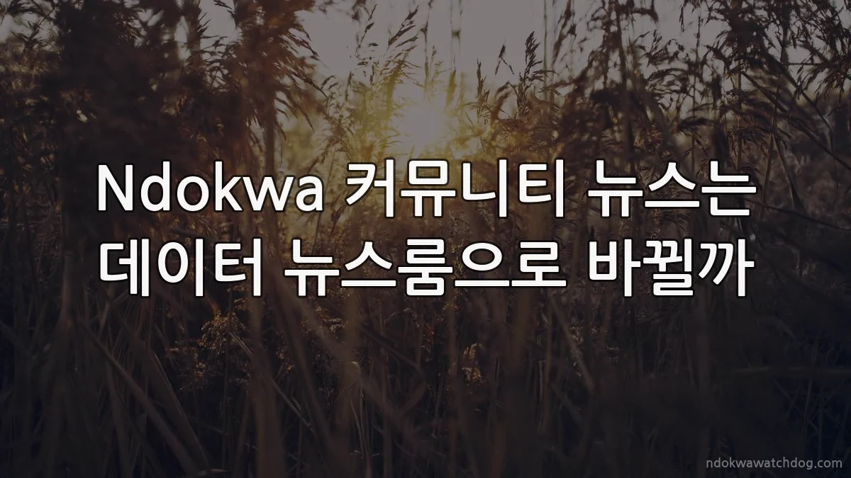 Ndokwa 커뮤니티 뉴스는 데이터 뉴스룸으로 바뀔까