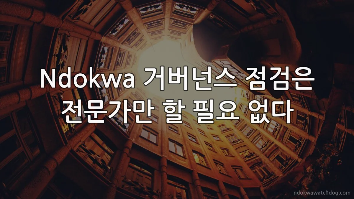 Ndokwa 거버넌스 점검은 전문가만 할 필요 없다