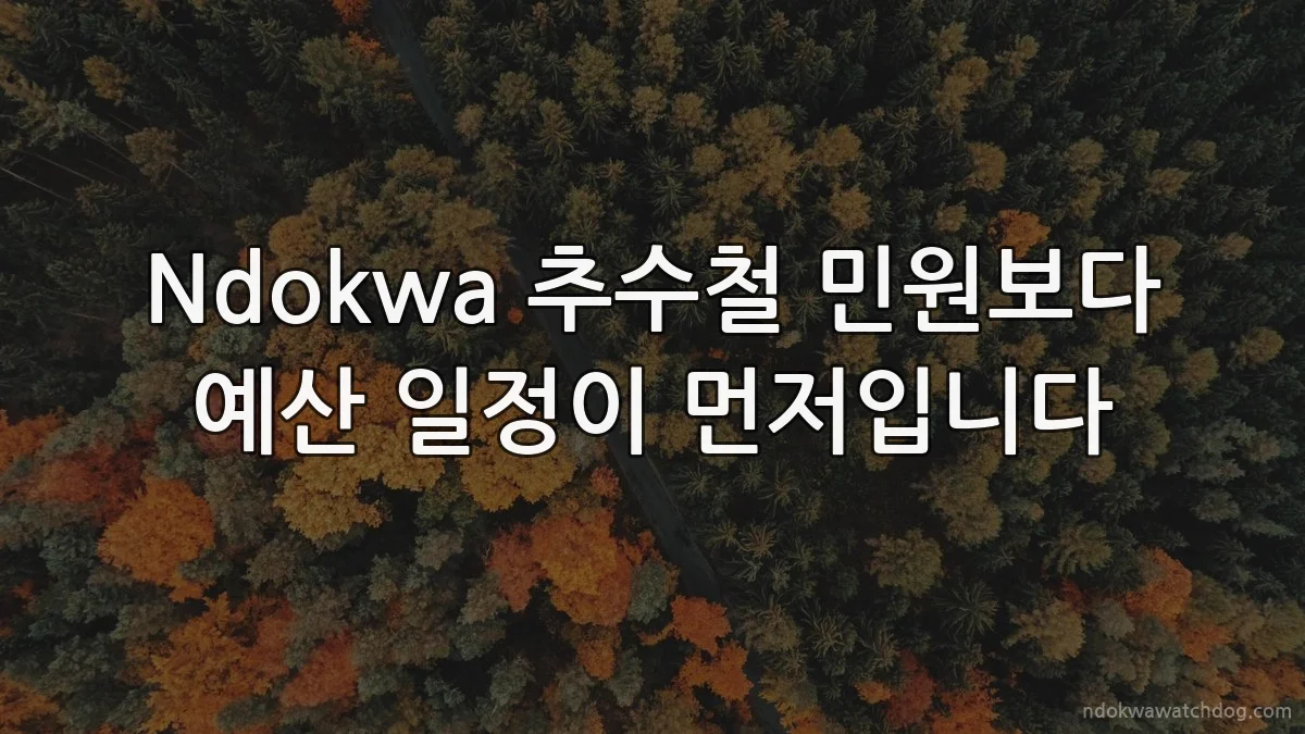 Ndokwa 추수철 민원보다 예산 일정이 먼저입니다