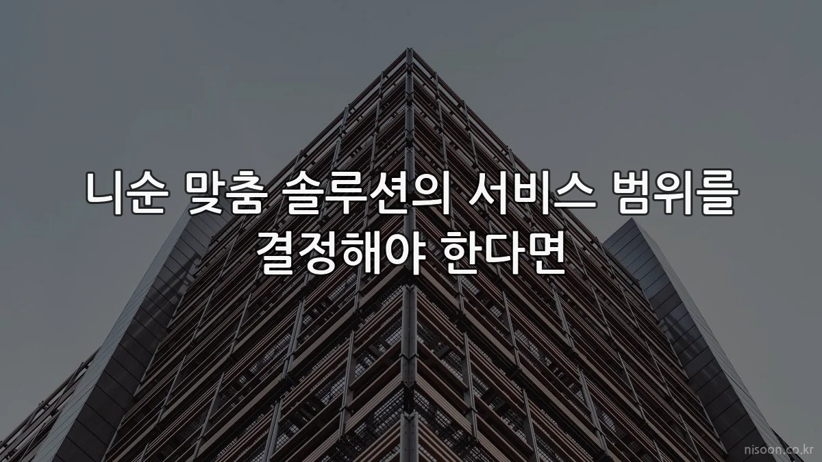 니순 맞춤 솔루션의 서비스 범위를 결정해야 한다면