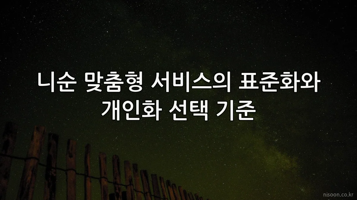 니순 맞춤형 서비스의 표준화와 개인화 선택 기준