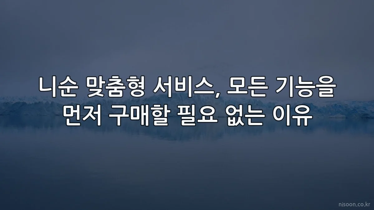 니순 맞춤형 서비스, 모든 기능을 먼저 구매할 필요 없는 이유