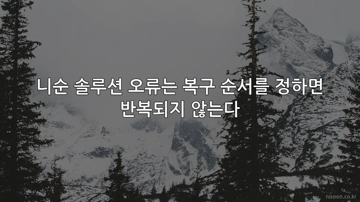 니순 솔루션 오류는 복구 순서를 정하면 반복되지 않는다