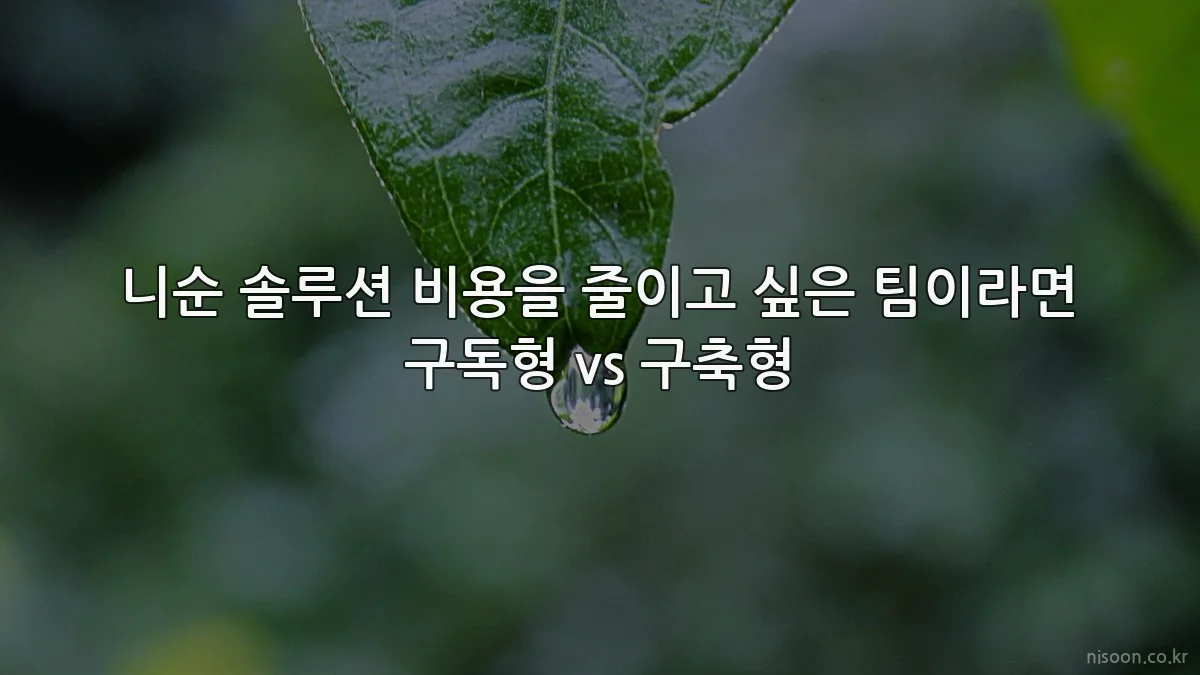 니순 솔루션 비용을 줄이고 싶은 팀이라면 구독형 vs 구축형