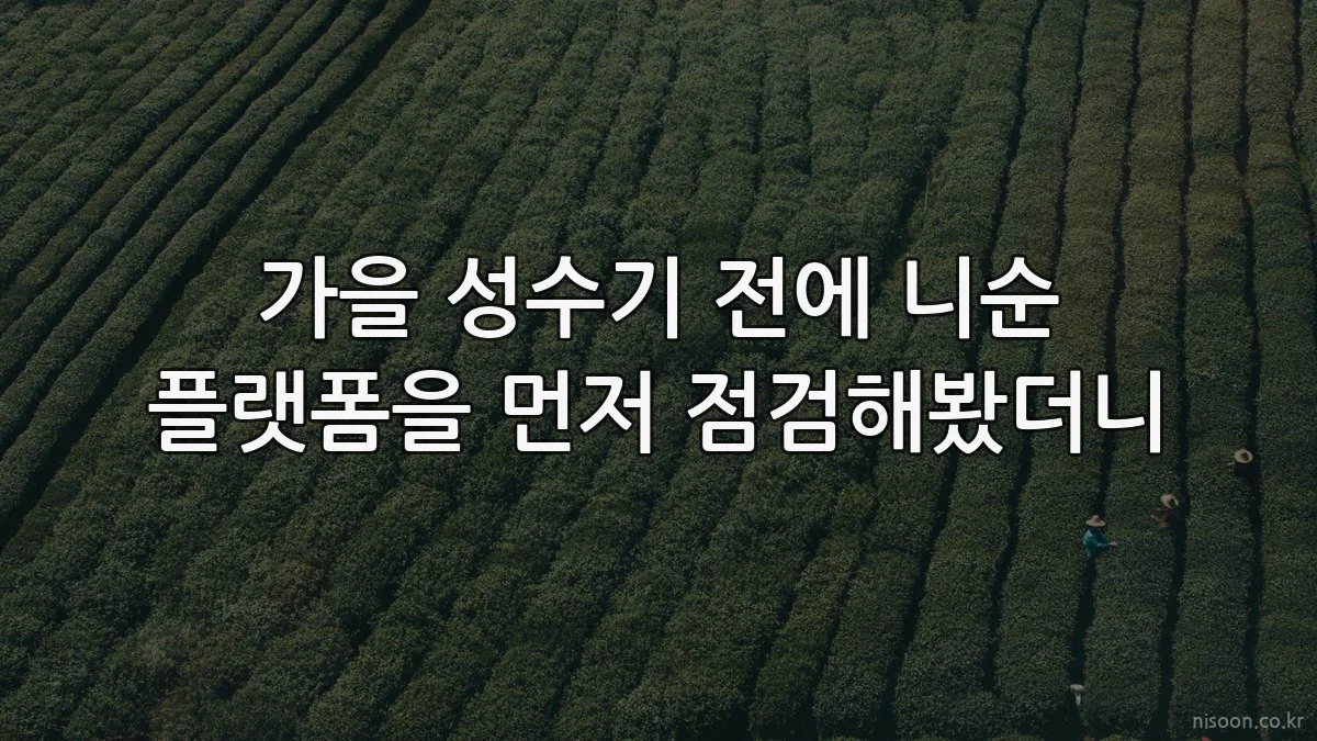 가을 성수기 전에 니순 플랫폼을 먼저 점검해봤더니