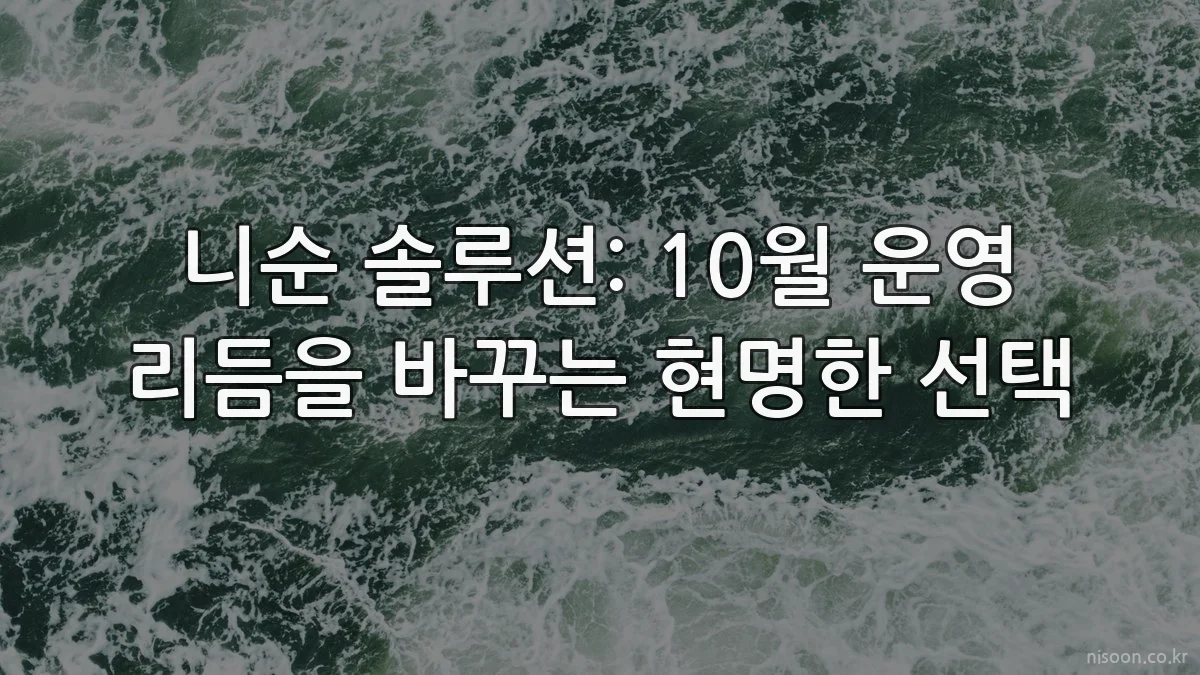 니순 솔루션: 10월 운영 리듬을 바꾸는 현명한 선택